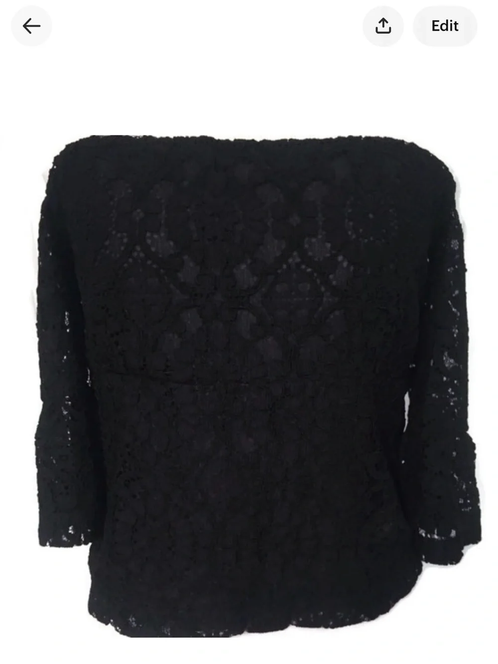 ZARA TOP CROPPED BLACK LACE OFF SHOULDER SMALL
